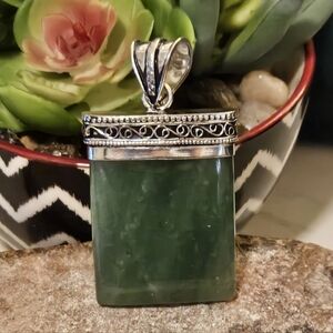 Moss Agate 2 1/4" Pendant